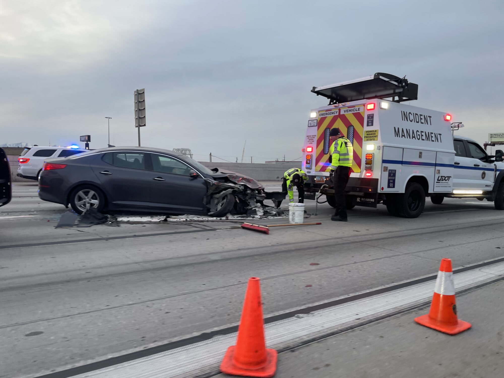 Crash on I-15 involving seven cars