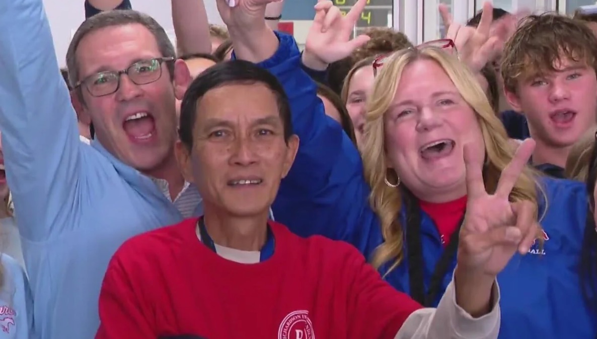 North Texas high school swim team donates car, bike and $20,000 to custodian in need