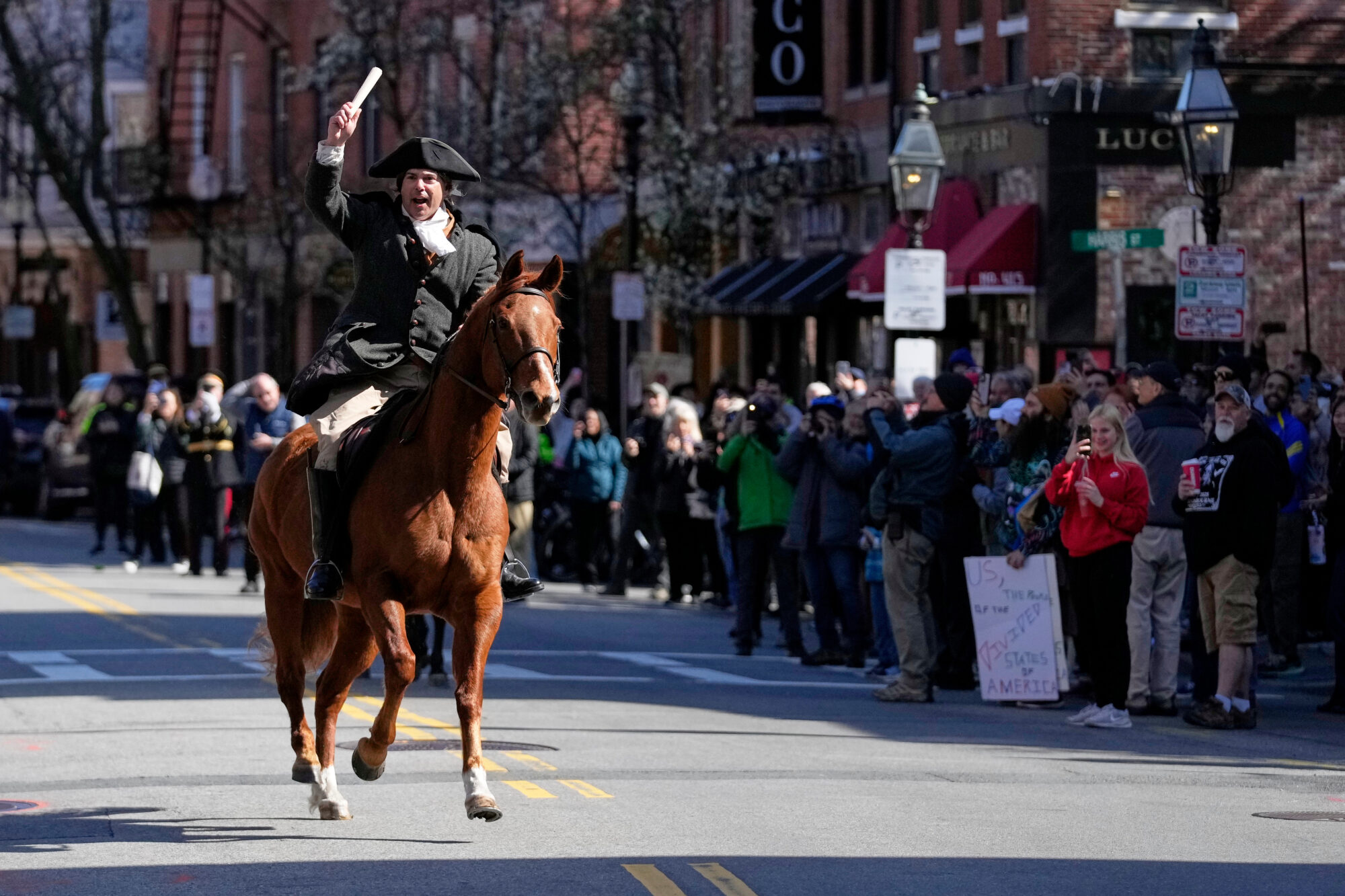Paul Revere’s midnight ride unfolds in broad daylight — with a police escort