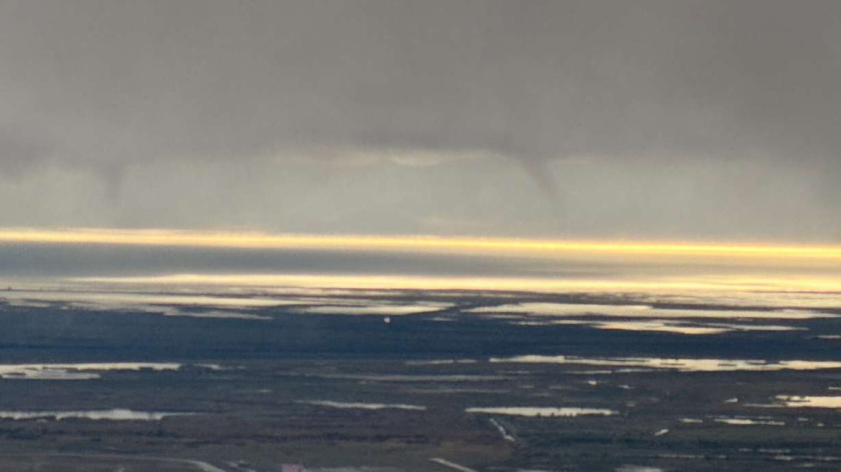 Funnel clouds seen in North Salt Lake on Sunday, April 26, 2026.