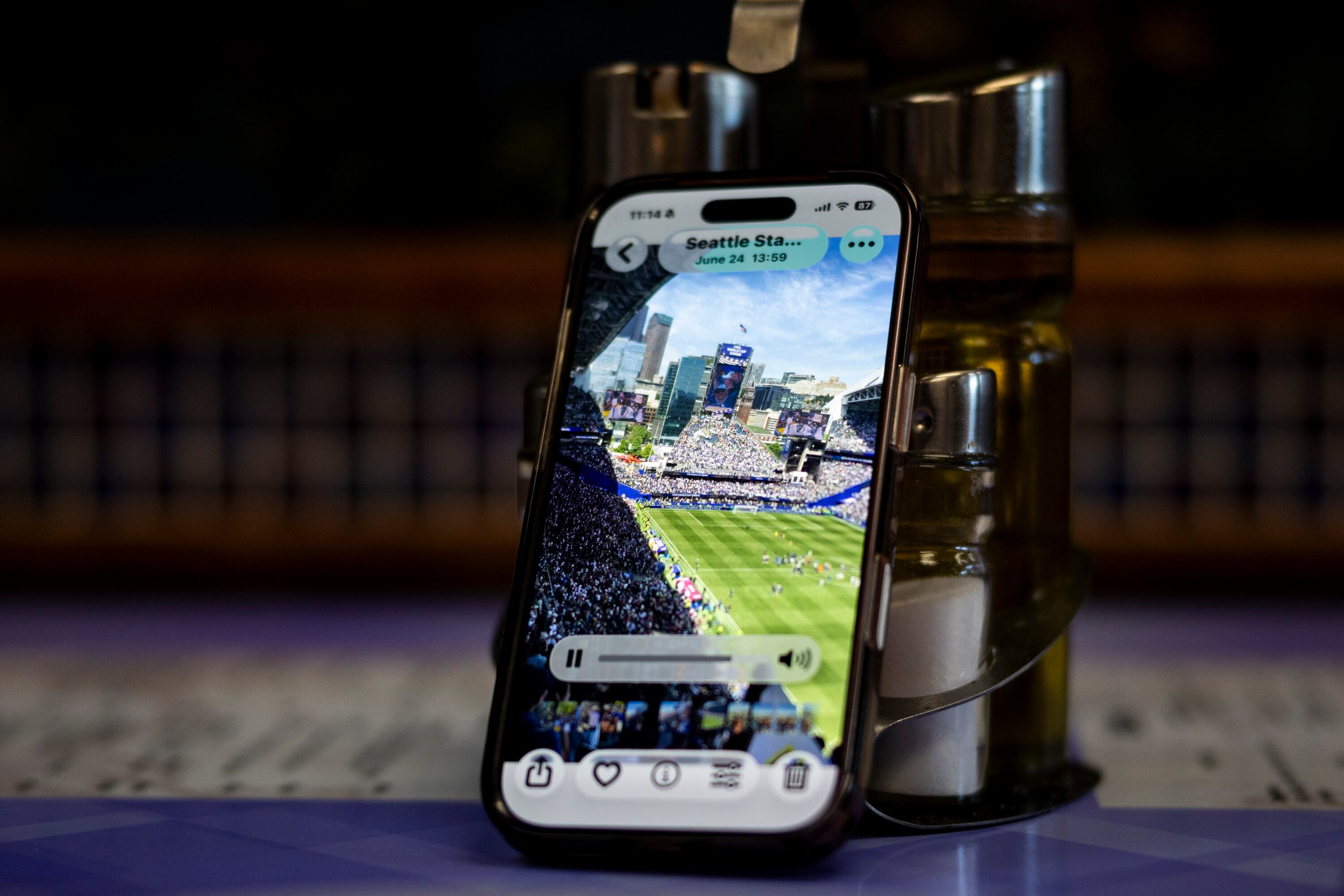 A video taken by Ibro Sameric, owner of Old Bridge Cafe, shows the Bosnia and Herzegovina vs. Qatar FIFA World Cup match held on June 24 in Seattle, Wash., at his restaurant in South Salt Lake on Wednesday.