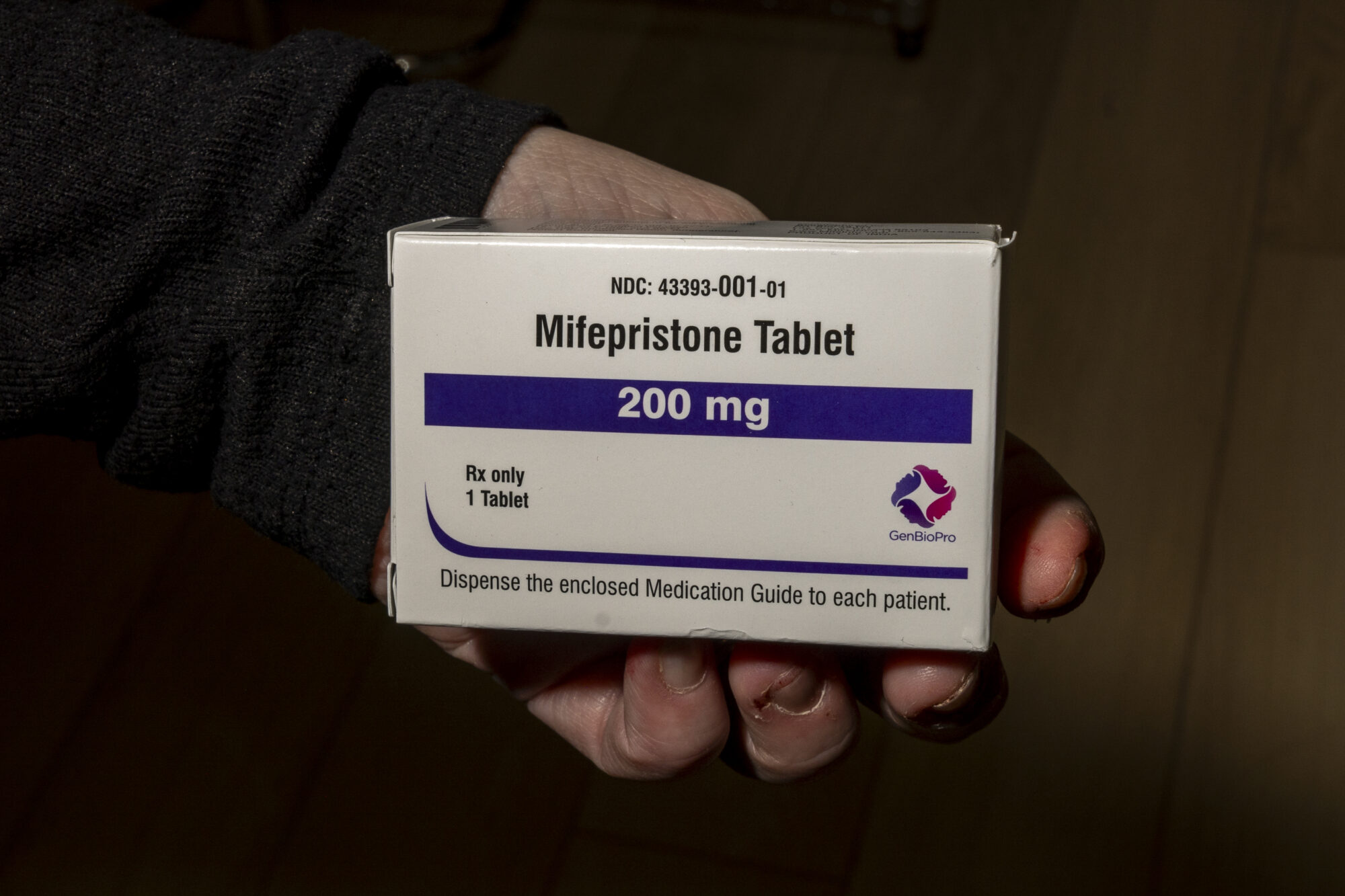 In this photo illustration, A packet of Mifepristone is seen at Wyoming's last abortion clinic, Wellspring Center March 10, 2025 in Casper, Wyoming.
