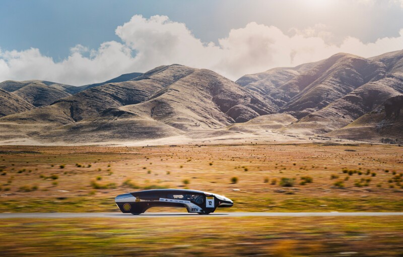 A high-efficiency vehicle, designed by BYU's Supermileage Team for the 2026 season.