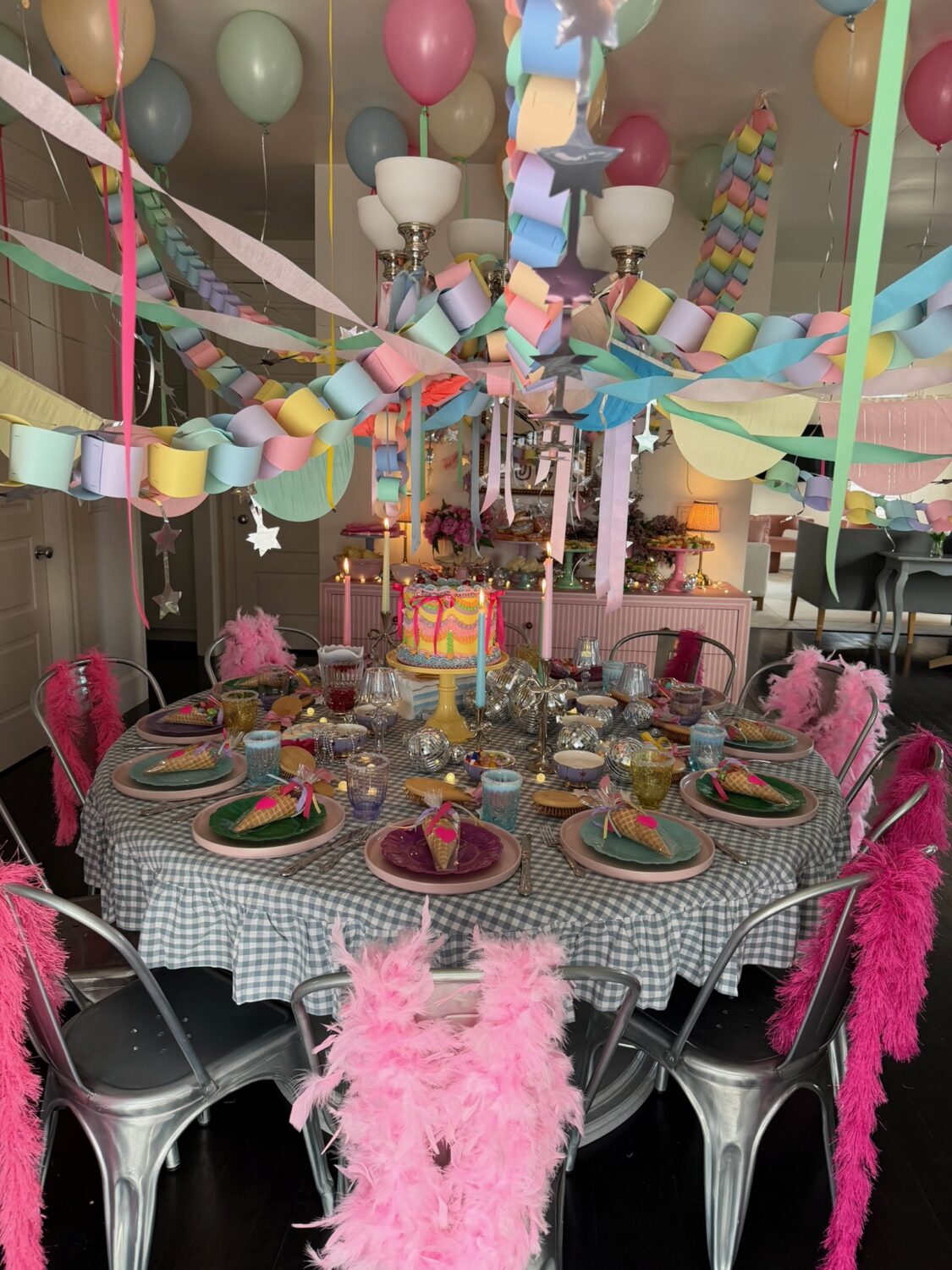 Pull out the basic party supplies to pull off this show-stopping ceiling