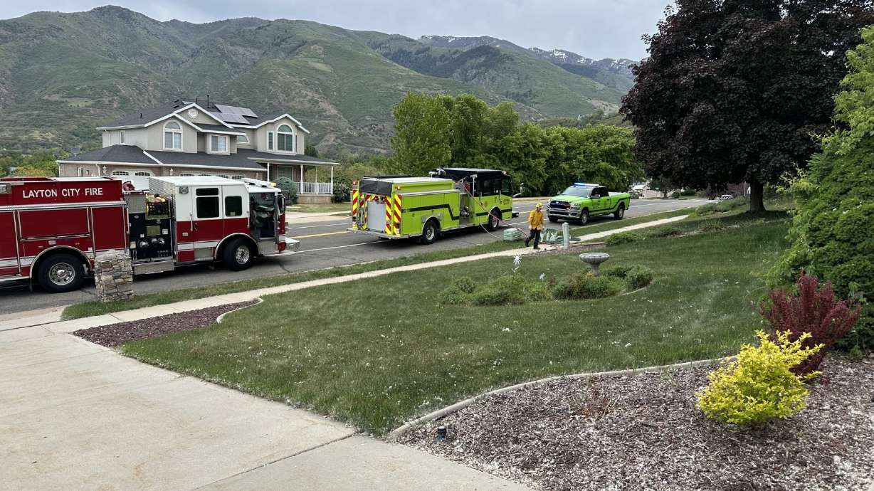 South Weber Fire Department tackle grass fire that damaged home