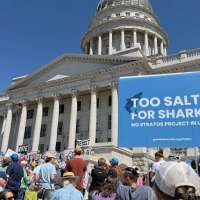 'This is our water': Hundreds of Utahns rally against proposed Box Elder data center
