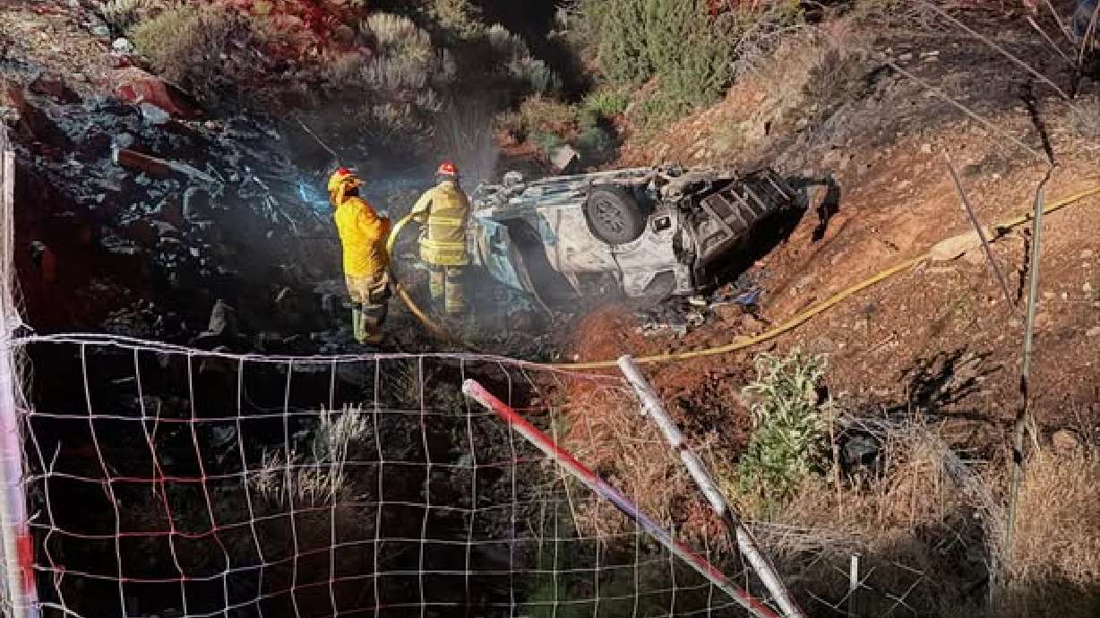 Car crashed and caught on fire in Hurricane