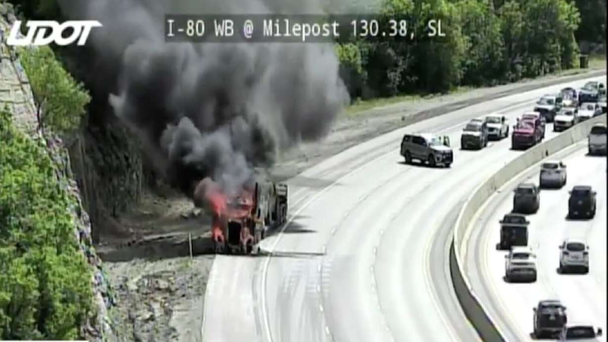 Vehicle fire closes I-80 eastbound
