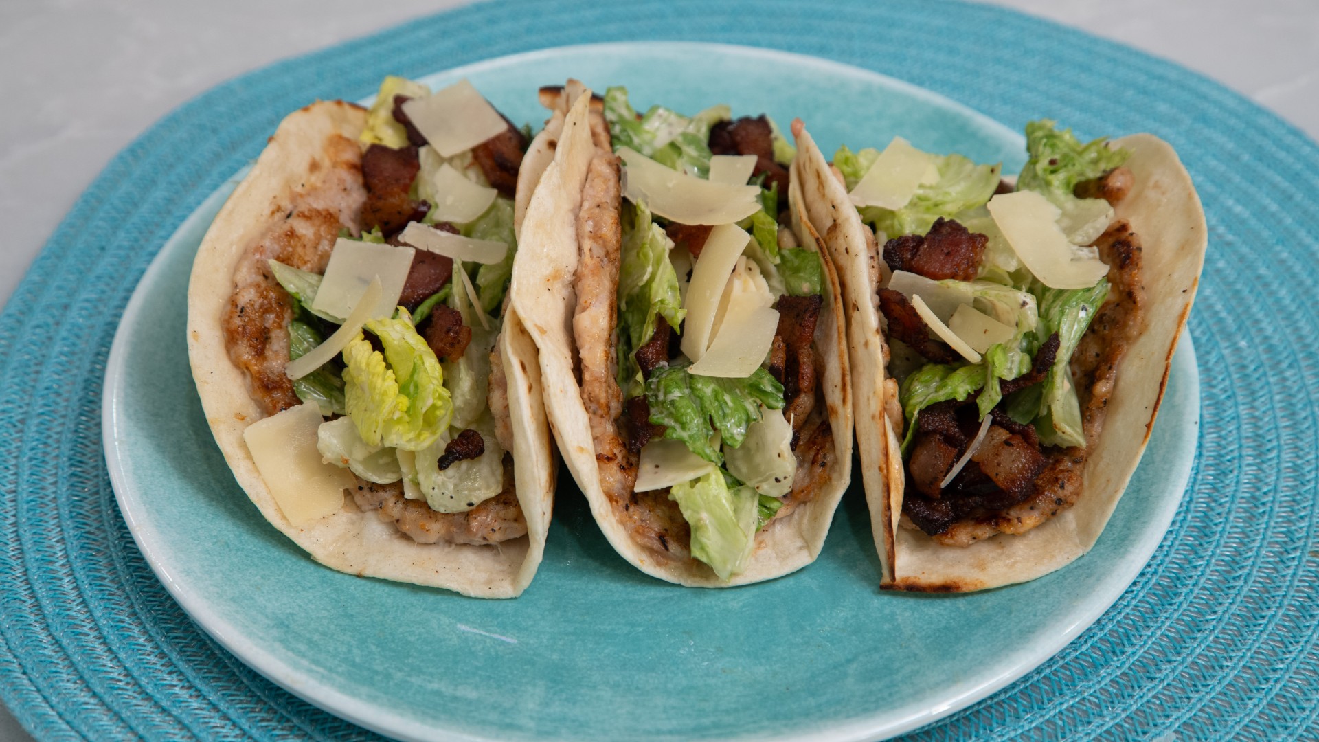 Simple crispy chicken caesar smash tacos that add variety to family dinner