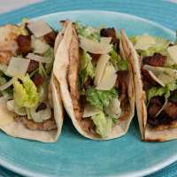 Simple crispy chicken caesar smash tacos that add variety to family dinner