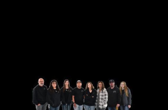 Members of Broken Wings Paranormal: Pictured from left are Brady, investigator; Lara, lead investigator; Suzie, investigator; Steve, lead investigator and content creator; Erica, lead investigator and event planner; Codie, investigator; Brett, investigator and medium; and Chelsea, investigator and medium.