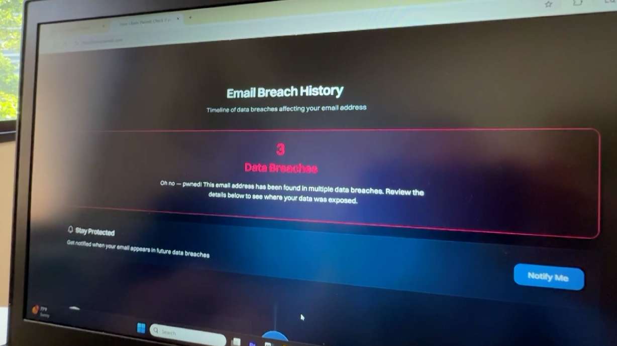 Checking the website, HaveIBeenPwned.com, KSL producer Sloan Schrage found email addresses, passwords and other identity info had been leaked in at least three data breaches.