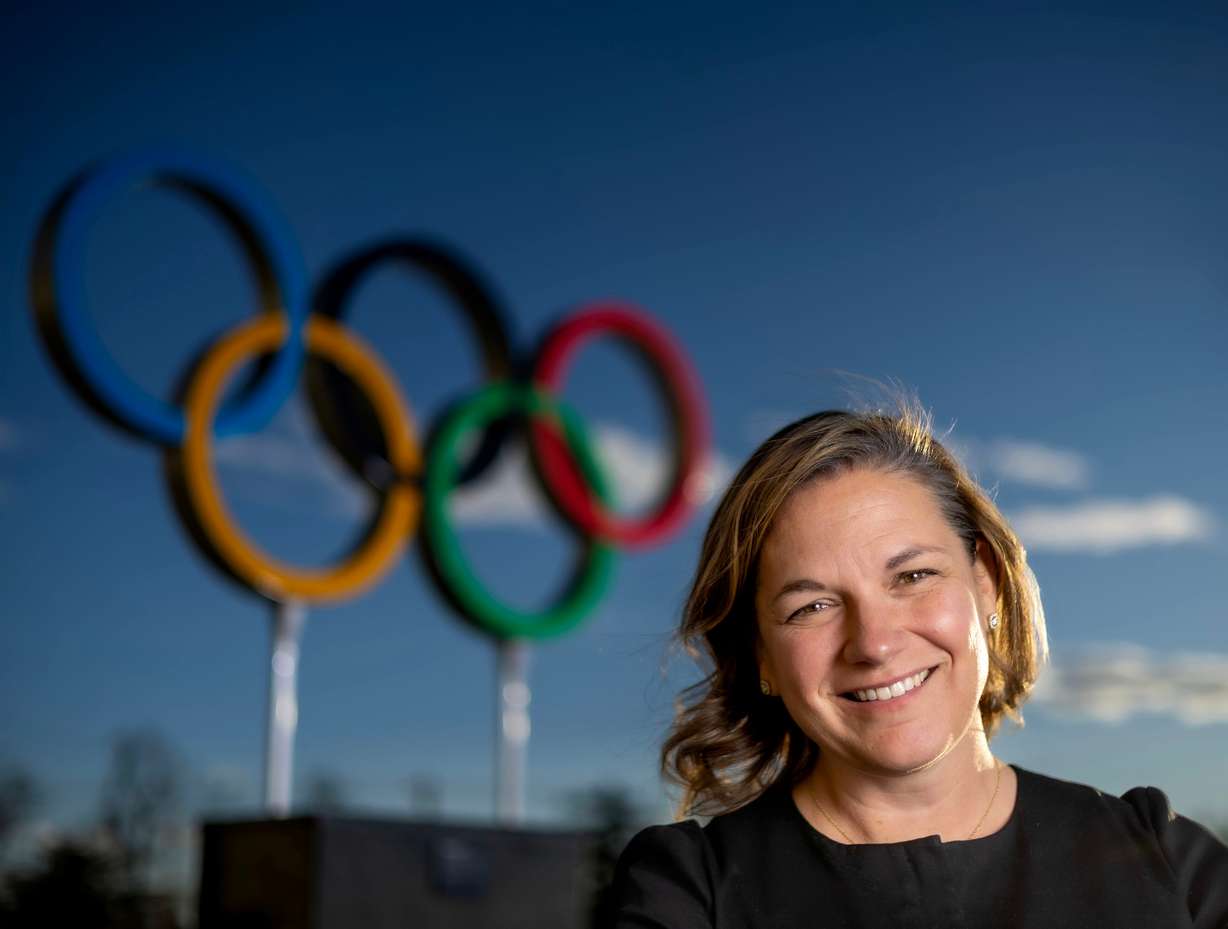Catherine Raney Norman, then vice president for development and athlete relations for the Organizing Committee for the 2034 Olympic and Paralympic Winter Games, in Salt Lake City on Nov. 28. Raney Norman will join USA Hockey starting on Aug. 1.