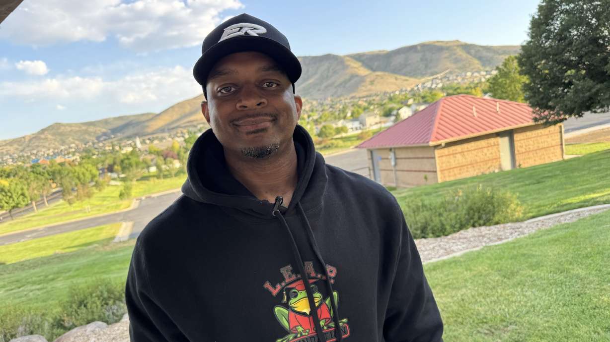East High School basketball coach Landen Cummings on Wednesday. He started a new clothing line that aims to help bolster the program and support more kids.