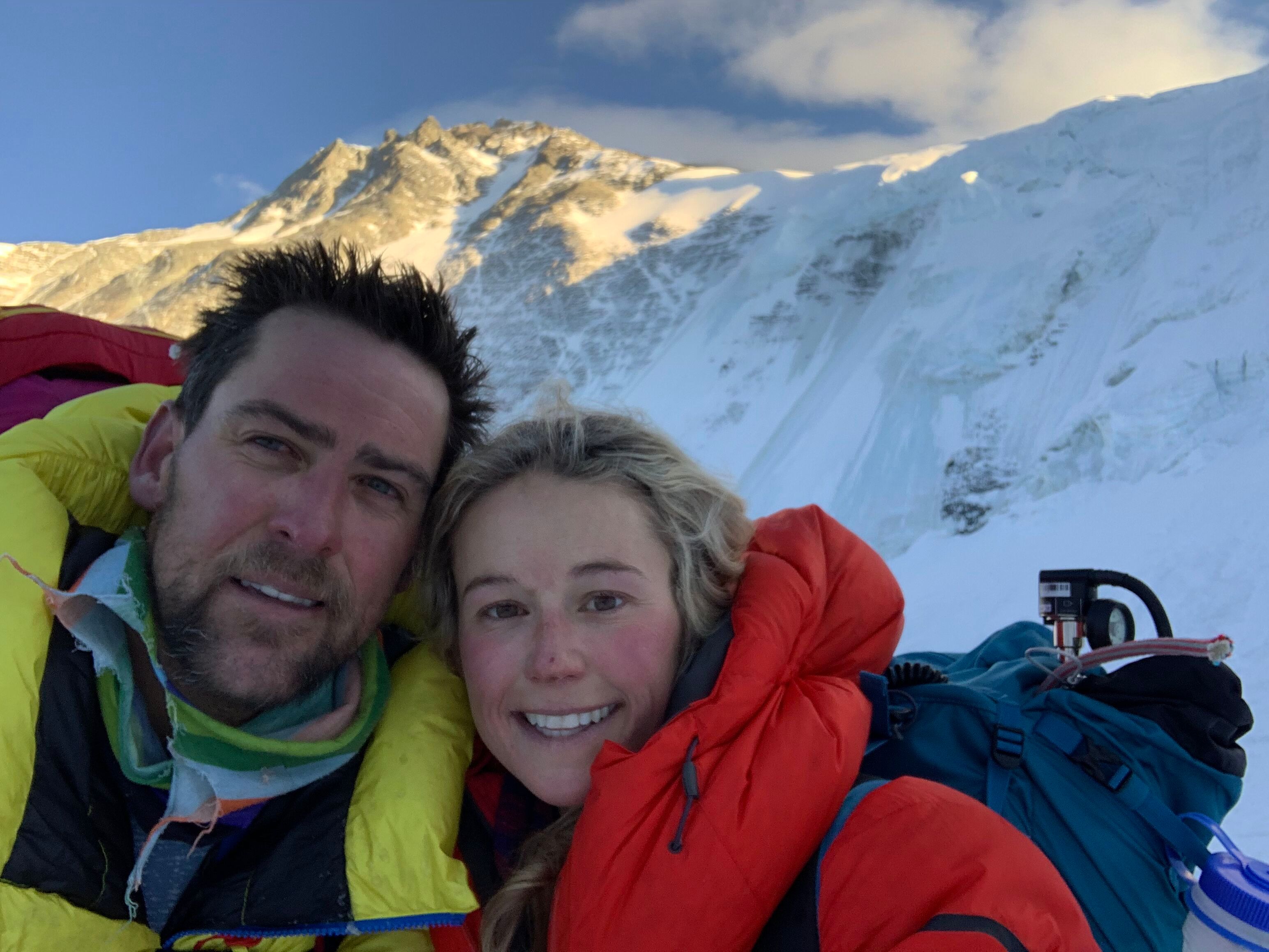 Rob Lea and Caroline Gleich summit Mt. Everest in May, 2019. Lea just became the first person to complete what is known in the endurance world as the Double Seven by climbing the seven highest summits and swimming seven of the world's most difficult open-water channels.
