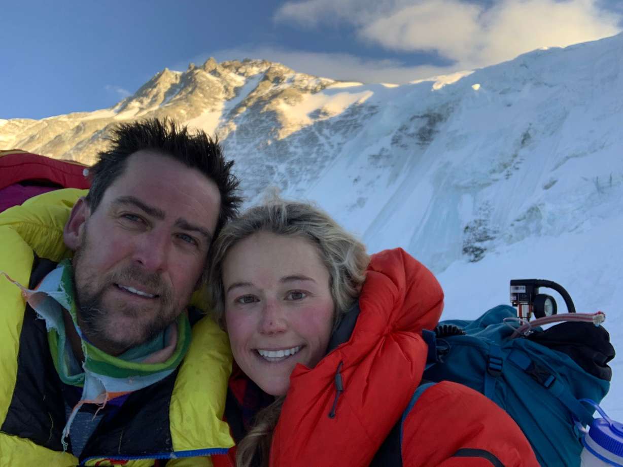 Rob Lea and Caroline Gleich summit Mt. Everest in May, 2019. Lea just became the first person to complete what is known in the endurance world as the Double Seven by climbing the seven highest summits and swimming seven of the world's most difficult open-water channels.