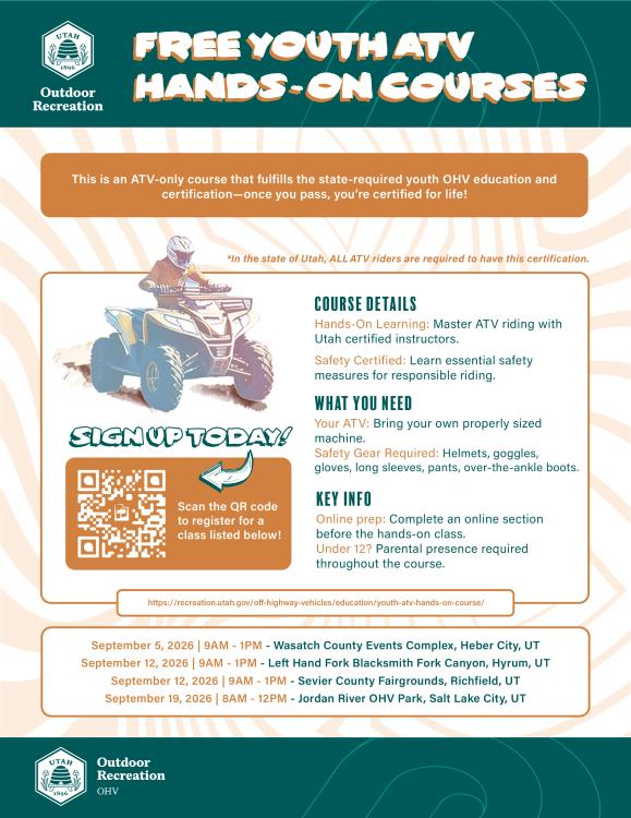 Free Youth < 18 ATV Course at Wasatch County Events Complex