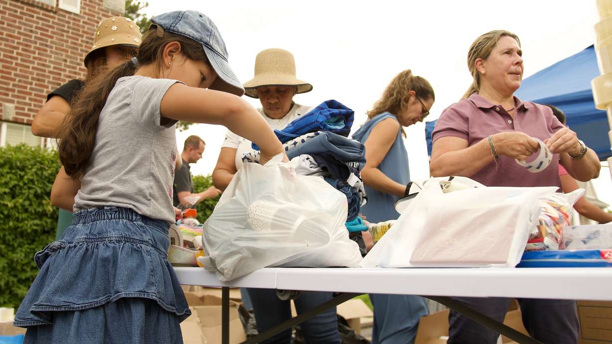 The undated photo shows donations for Venezuela being collected and organized in Murray. Utah's Venezuelan community will gather Sunday to mourn the victims of the earthquakes that hit the country.
