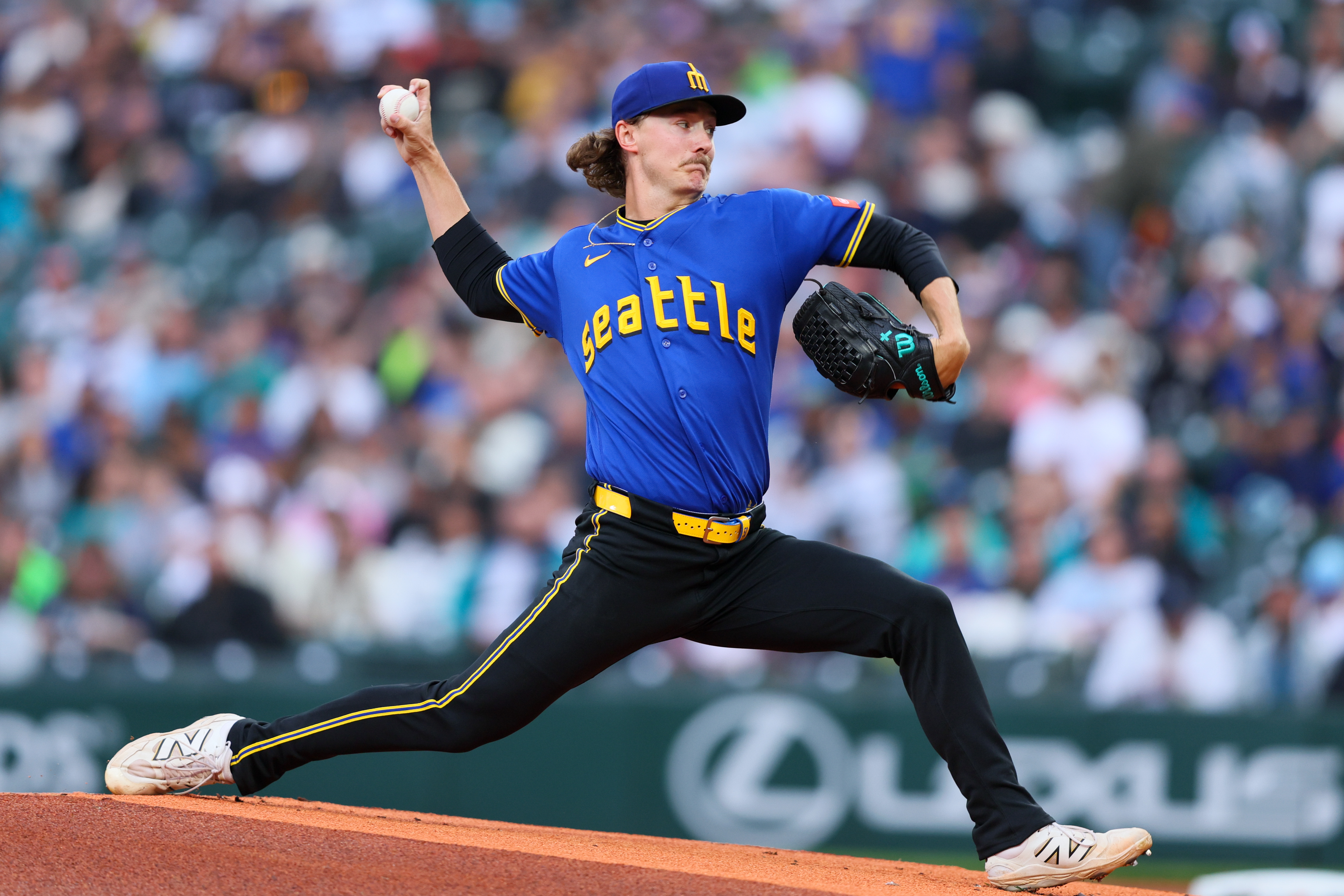 Mariners pitcher Bryce Miller takes no-hitter into 7th inning against Angels