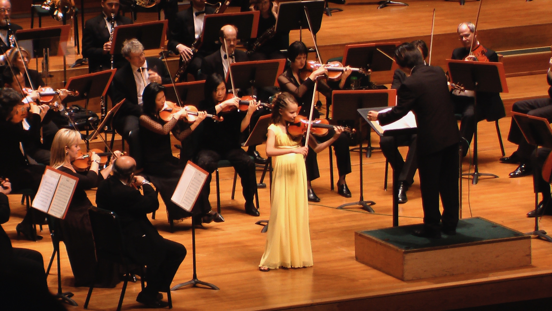 Aubree Oliverson, 11 years old, performs with the Utah Symphony as part of the Salute to Youth Competition in 2009.