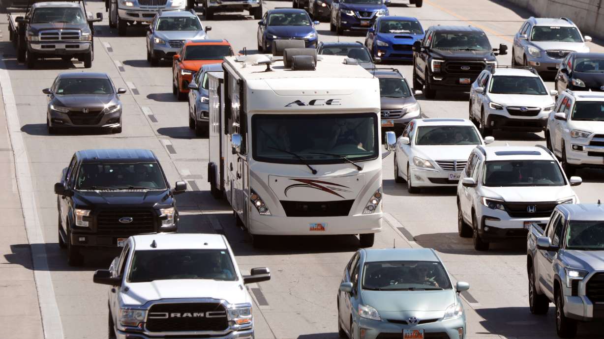 Traffic backs up on northbound I-15 in Salt Lake City on May 22. Utah is ranked second nationally for road trips and for good reason. Here are some tips for touring the state.