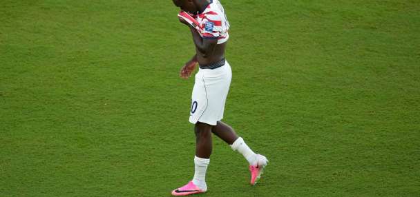 US striker Balogun says a yellow card, not red card, would have been 'fair' at the World Cup