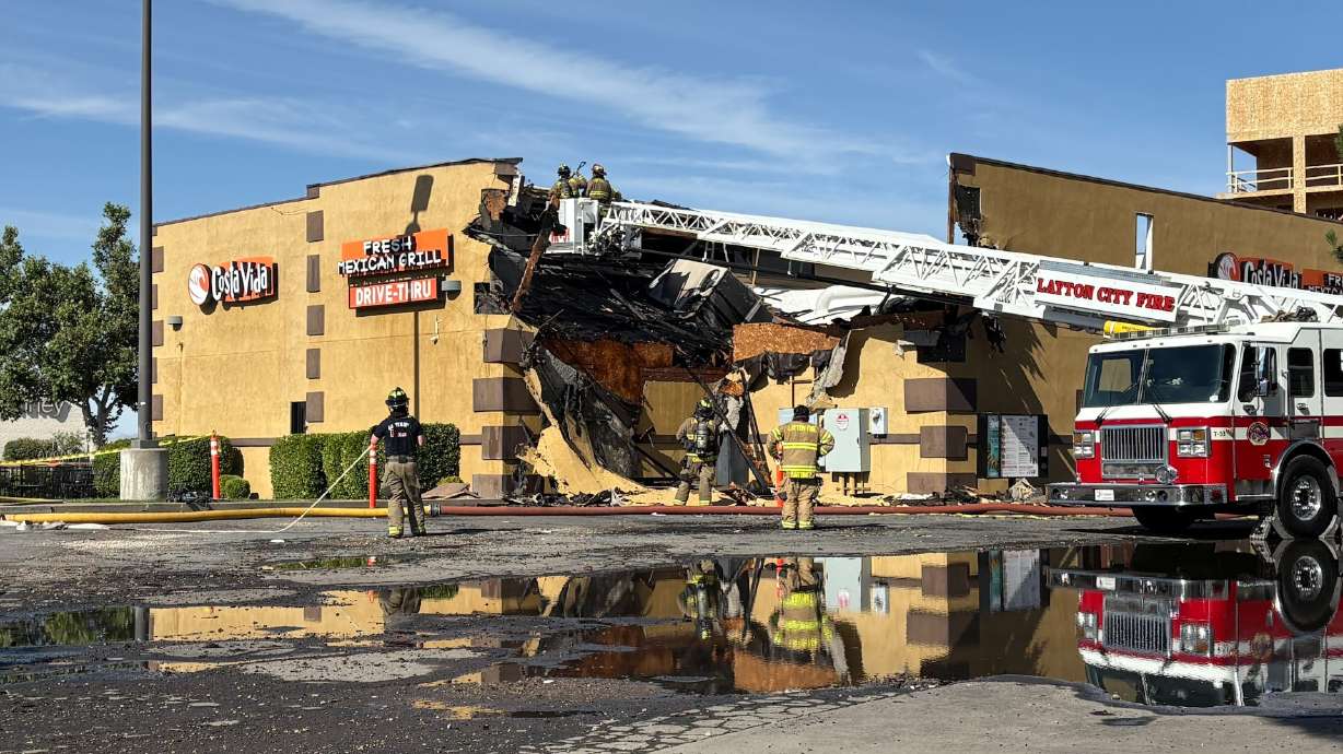 Costa Vida restaurant in Layton caught fire late Saturday night.