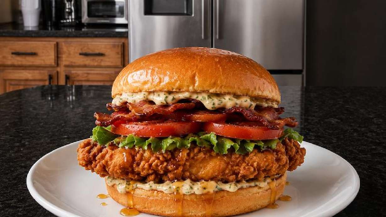 This crispy chicken BLT all starts with a marinade.