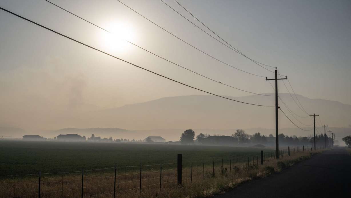 Smoke from the Cottonwood Fire spreads over the town of Beaver on Wednesday, July 1, 2026.