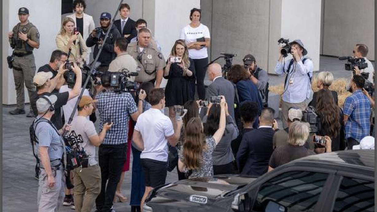 Charlie Kirk's parents, Robert and Kathryn Kirk, arrive at 4th District Courthouse on Monday for day one of Tyler Robinson's preliminary hearing.