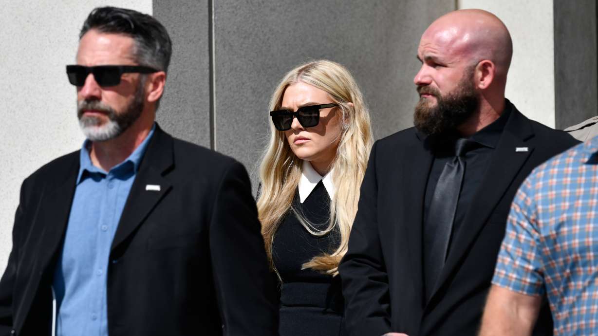 Erika Kirk leaves Fourth District Court, July 6, in Provo, after a hearing for Tyler Robinson, accused in the fatal shooting of Charlie Kirk. Erika Kirk urged the next generation to choose courage at Turning Point USA's Chapter Leadership Summit on Sunday.