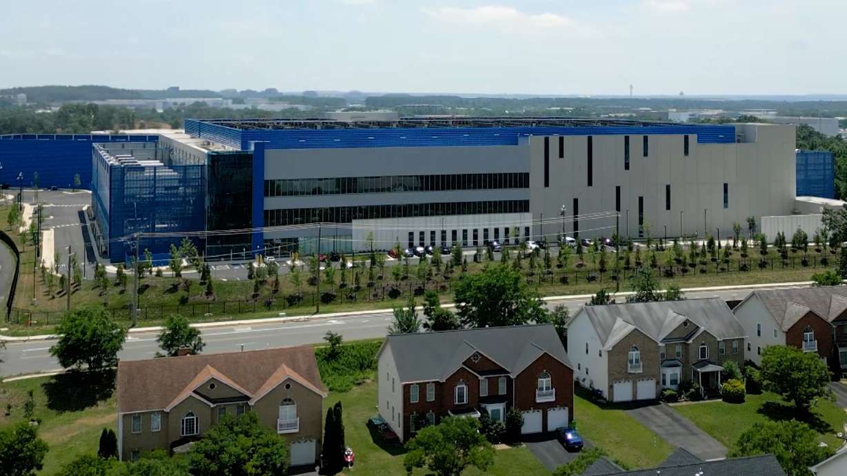 The Vantage Data Center is pictured in Sterling, Va. "Data Center Alley" is a community in Virginia with more data center experience than anywhere else.