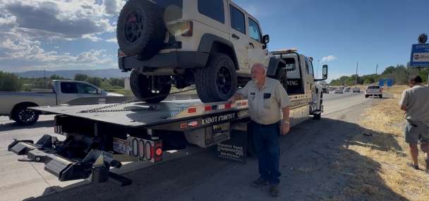 Tow truck driver narrowly escapes serious injury in I-15 hit-and-run