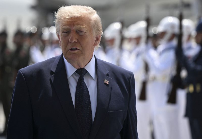 U.S. President Donald Trump at Ankara Airport, who is paying an official visit to Turkey ahead of the 36th NATO Heads of State and Government Summit in Ankara, Turkey on Tuesday.
