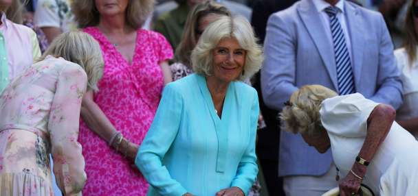 Queen Camilla visits Wimbledon and is joined by actor who played her husband