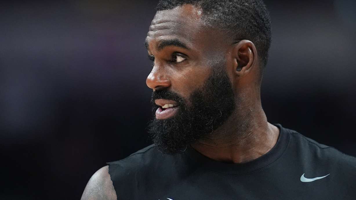 FILE - Denver Nuggets guard Tim Hardaway Jr. is seen in the first half of an NBA basketball game, March 27, 2026, in Denver.