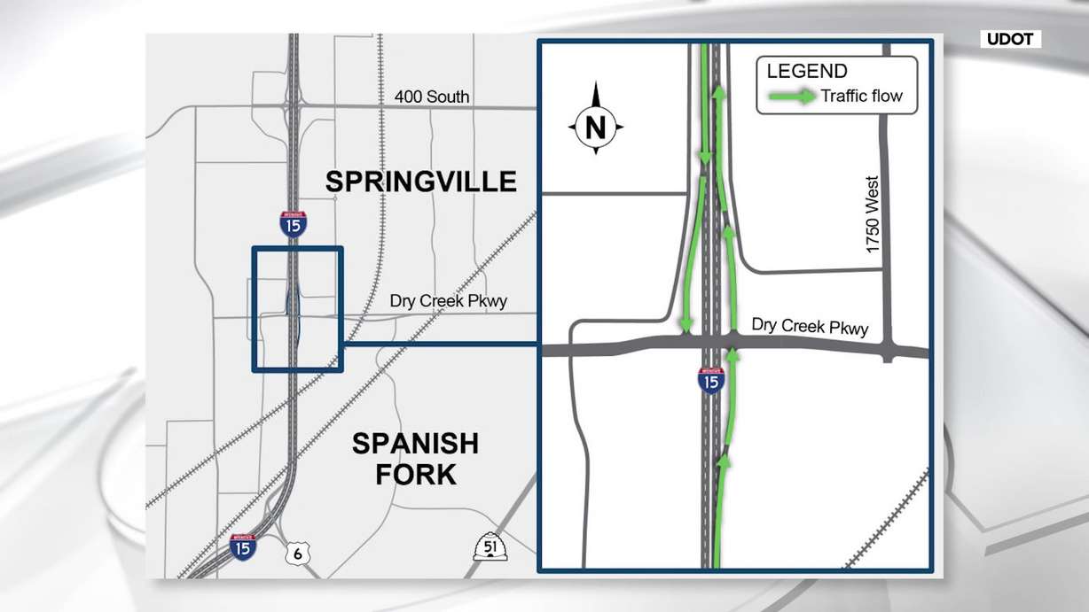 This graphic shows the planned flow of traffic for after the Deer Creek Interchange opens.