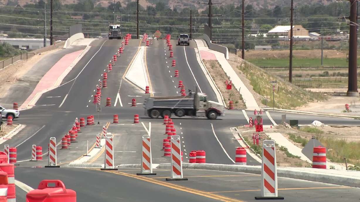 Road construction is pictured in southern Utah County on Wednesday. Drivers in the county will have a new way to access I-15 beginning Friday as the long-awaited Dry Creek Interchange opens at 8 a.m.
