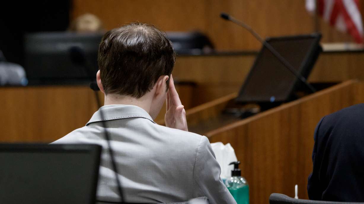 Tyler Robinson, who is accused in the fatal shooting of Charlie Kirk, listens during a preliminary hearing at the 4th District Courthouse in Provo, Thursday.