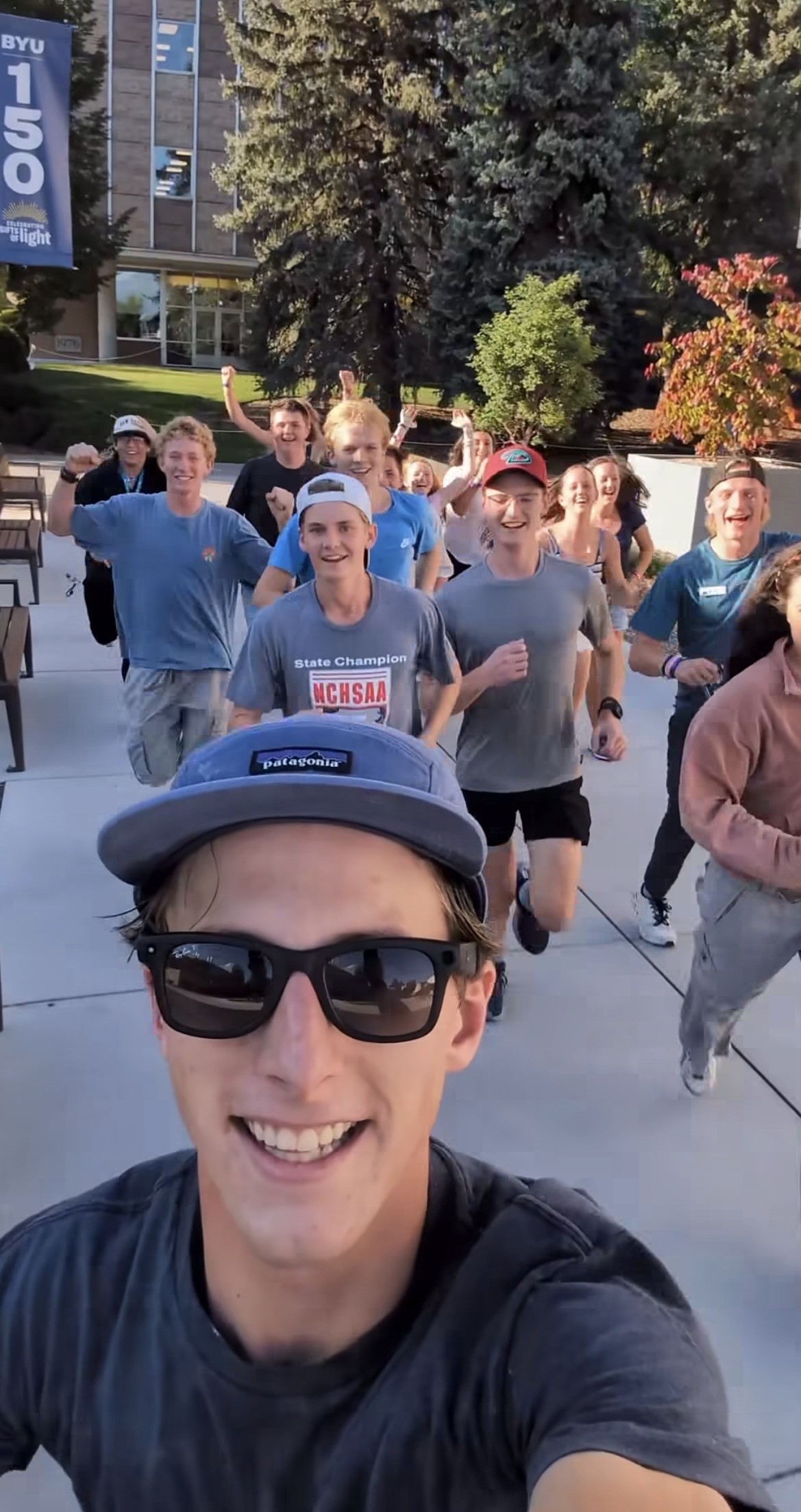 21-year-old BYU student running a marathon around each campus building