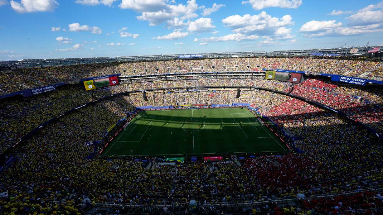 A general view of the MetLife stadium during the World Cup Group C soccer match between Brazil and Morocco in East Rutherford, N.J., near New York, Saturday, June 13, 2026.