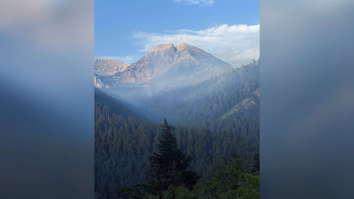 Smoke fills American Fork Canyon on Friday. U.S. Forest Service officials said a fire broke out in the area Thursday night, leading to some evacuations and closures.