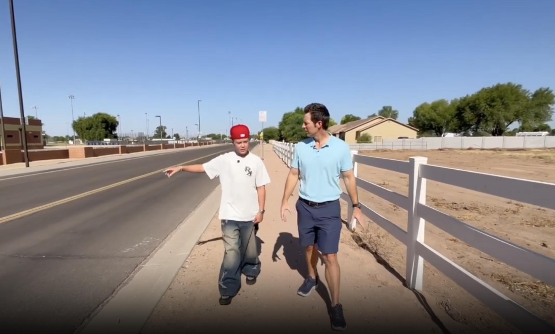A 14-year-old Gilbert boy is being recognized by the Gilbert Fire Department and the Air National Guard after he stopped to help an elderly woman with dementia who had wandered miles from home in extreme heat.