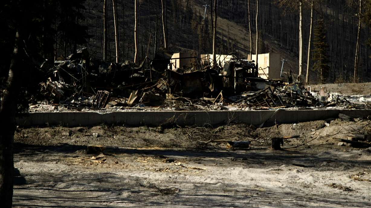 Damage from fire is shown at the Eagle Point Ski Resort. Owner Shane Gadbaw said the Cottonwood Fire changed the mountain forever.