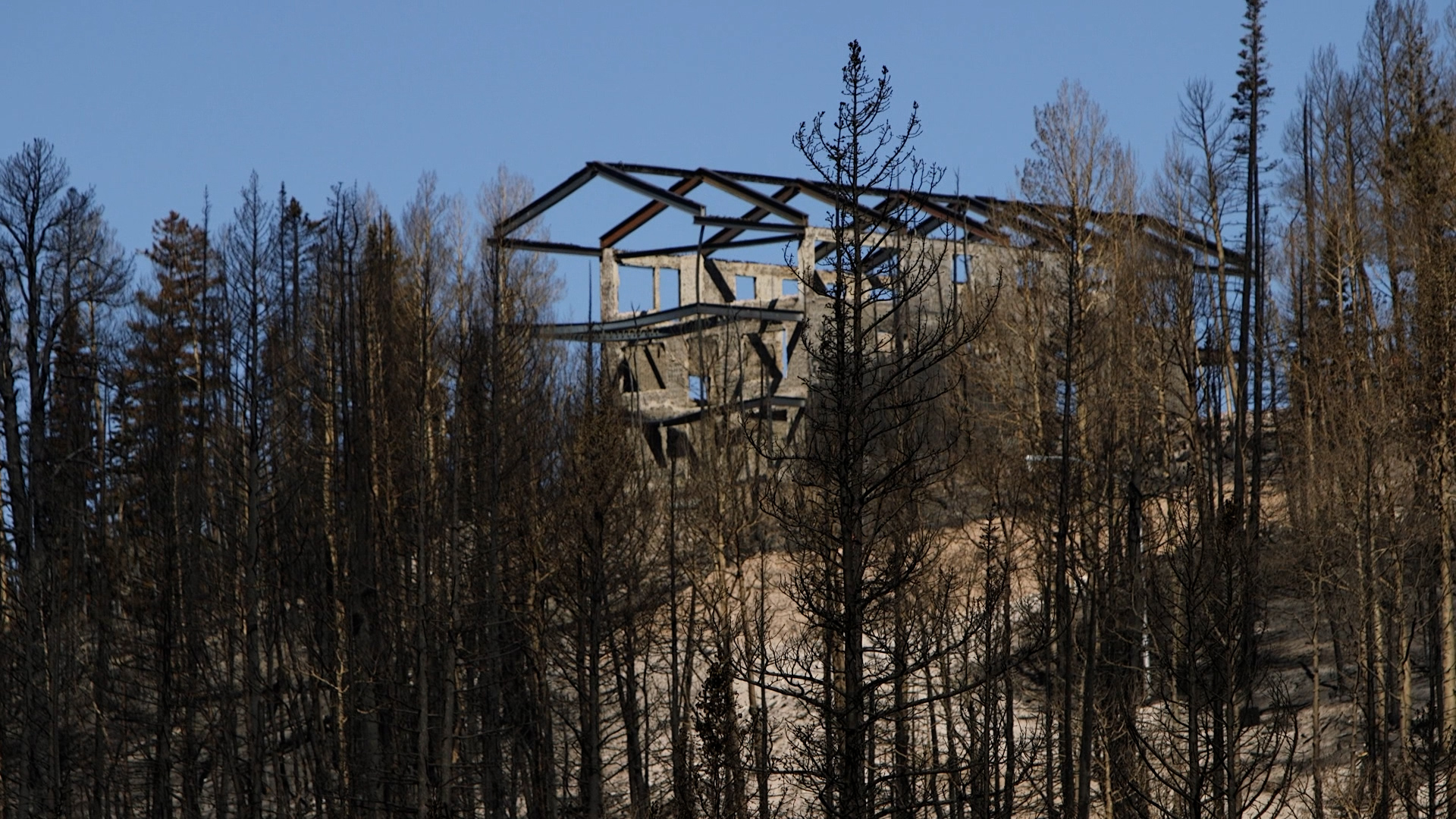 Damage from fire is shown at the Eagle Point Ski Resort. Owner Shane Gadbaw said the Cottonwood Fire changed the mountain forever.