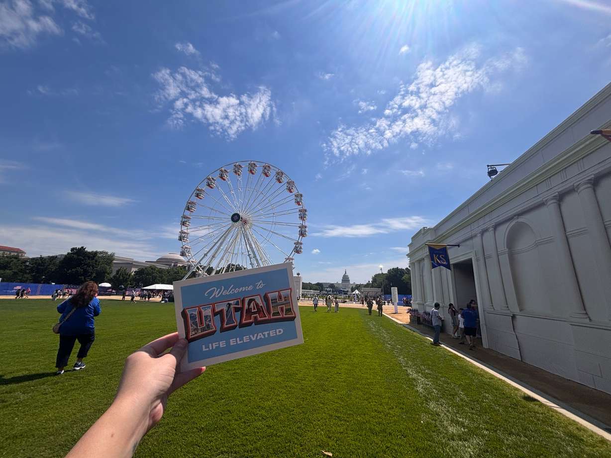 Utah postcard handed out at the state booth at the Great American State Fair on the National Mall on June 25th.