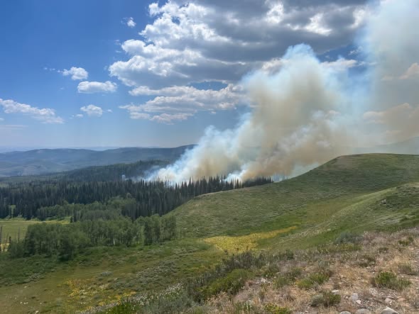 Lightning sparks wildfire near Currant Creek Reservoir in Wasatch County