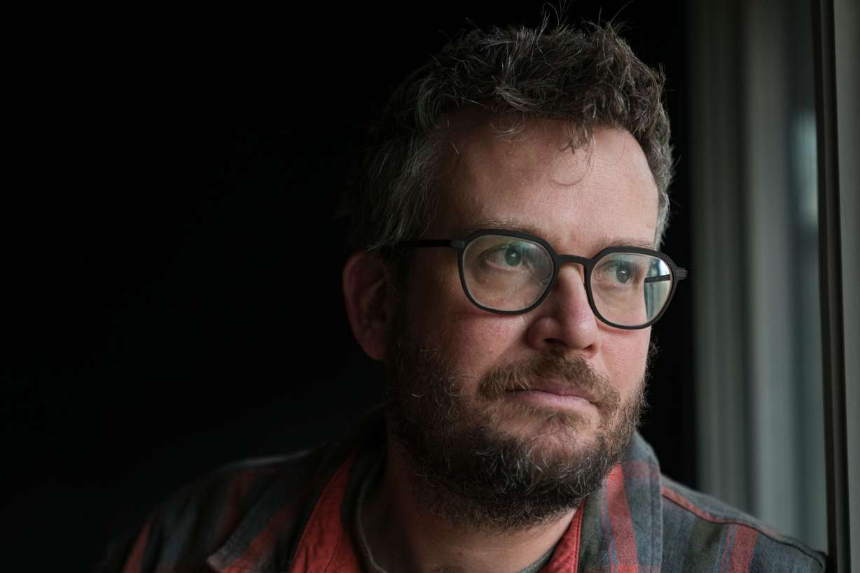 Writer John Green poses in his studio in Indianapolis, Jan. 21.
