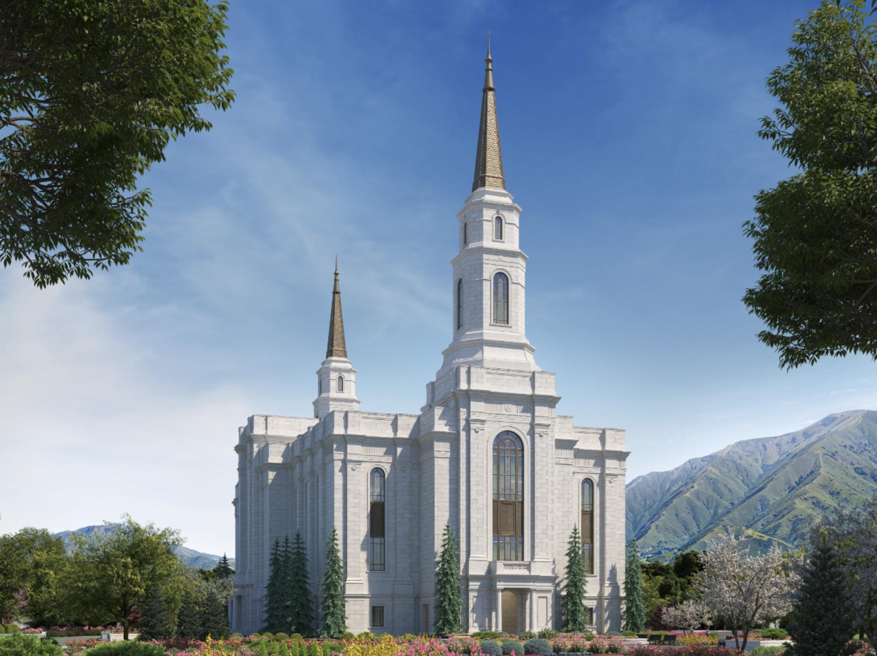 Rendering released for exterior of future Spanish Fork temple