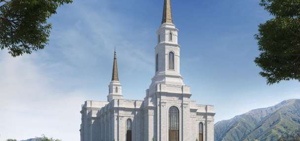 Rendering released for exterior of future Spanish Fork temple